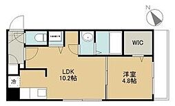 アオアクア白石 1LDKの間取図画像