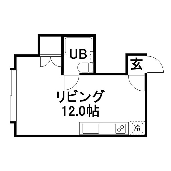 ベルメゾン菊水 102｜北海道札幌市白石区菊水六条2丁目(賃貸マンション1R・1階・26.40㎡)の写真 その2