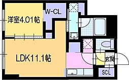 札幌市白石区栄通9丁目マンション 1LDKの間取図画像