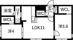 アレグリア本郷通7丁目 2LDKの間取図画像