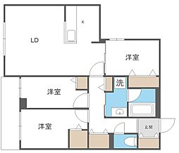 SーRESIDENCE東札幌bling 3LDKの間取図画像