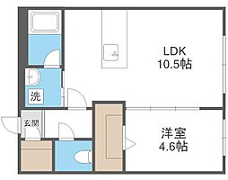 カレラ学園前 1LDKの間取図画像