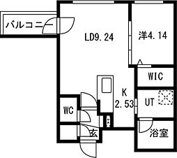 ciel幌平橋II 1LDKの間取図画像
