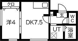 ラフィーネ豊平公園3 1DKの間取図画像