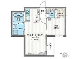 エフュート新さっぽろ 1LDKの間取図画像
