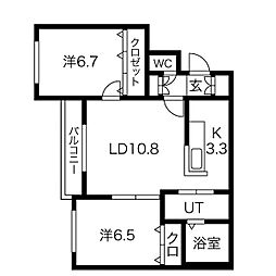 CozyPlace栄通 2LDKの間取図画像