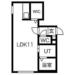 ホープ南7条 1Kの間取図画像