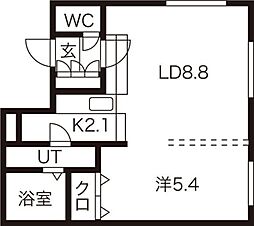 ティーケイ南郷 1LDKの間取図画像