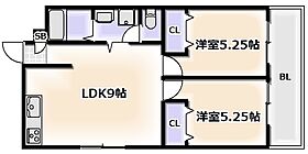 大阪府大阪市西成区千本北2丁目（賃貸マンション2LDK・4階・44.95㎡） その2