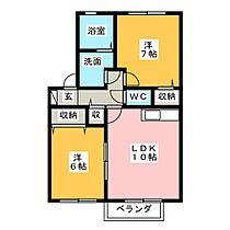 セジュール杉本　Ｂ  ｜ 静岡県富士市柚木（賃貸アパート2LDK・1階・53.76㎡） その2