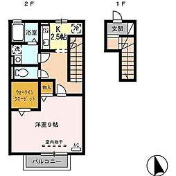 コンフォート高山 1Kの間取図画像