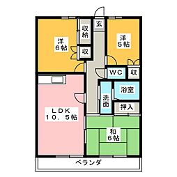 メガーチ日乃出 3LDKの間取図画像