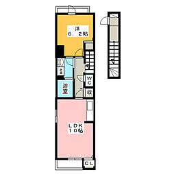 リリー・オブ・ザ・ヴァリー 1LDKの間取図画像