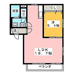 ファミール富士C 1LDKの間取図画像