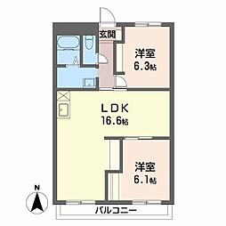 メゾン・サノ 2LDKの間取図画像