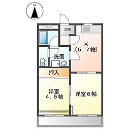 ダンサプリメーロ 2DKの間取図画像