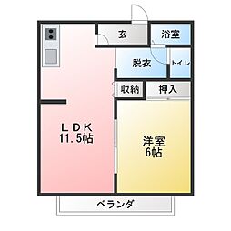 エトワール比奈 1LDKの間取図画像