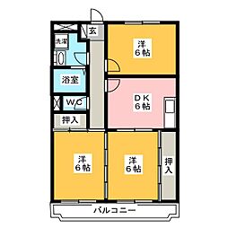 アスライズコーポ 3DKの間取図画像