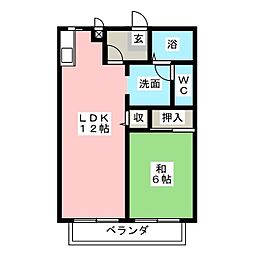 サンピア姫名 1LDKの間取図画像
