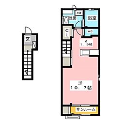 ボニータ 1Kの間取図画像