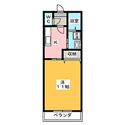 toto21 1Kの間取図画像
