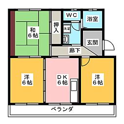 コーポラスN 3DKの間取図画像
