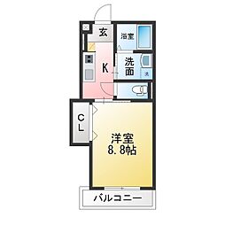 Casa De RolII(カーサデロア2) 1Kの間取図画像