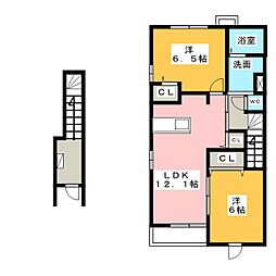 ヴァンベールB 2LDKの間取図画像