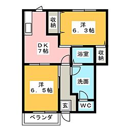 ビックストーンIK 2DKの間取図画像