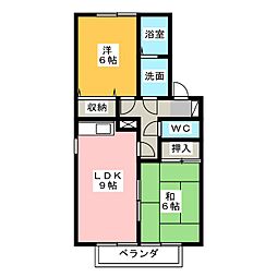 セジュール貫井 2LDKの間取図画像