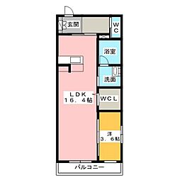 フェニックス富士 1LDKの間取図画像