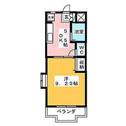 クレセント 1DKの間取図画像