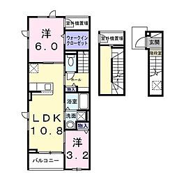 こっこ梅屋敷 2LDKの間取図画像