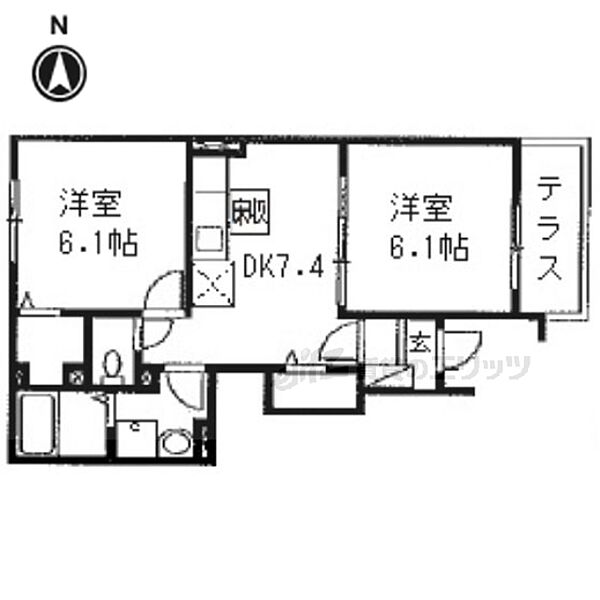 滋賀県高島市安曇川町西万木(賃貸アパート2DK・1階・44.70㎡)の写真 その2