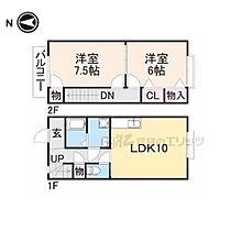 滋賀県長浜市小堀町（賃貸テラスハウス2LDK・2階・59.64㎡） その2