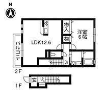 滋賀県草津市追分南6丁目（賃貸アパート1LDK・2階・51.14㎡） その2