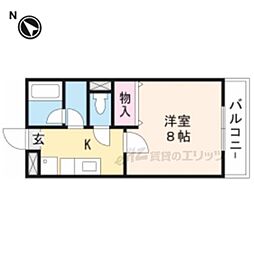 プチ・フルール千 1Kの間取図画像