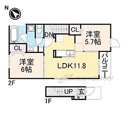 エーリ・フノマージュ 2LDKの間取図画像