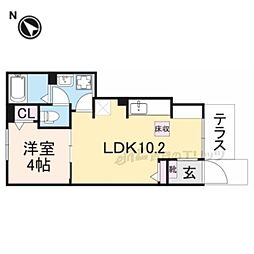 JR東海道・山陽本線 南彦根駅 徒歩17分の賃貸アパート 1階1LDKの間取り
