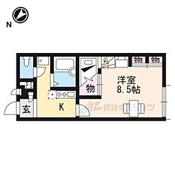 レオパレス城町 2階1Kの間取り