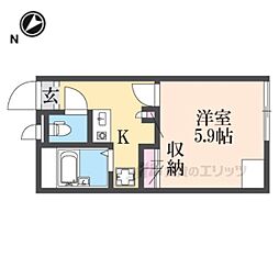 レオパレスサンヴィスタ古沢 2階1Kの間取り