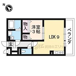 セジュールジュン 2階1DKの間取り