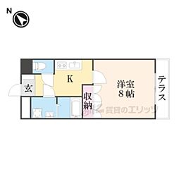 オルガ21 1階1Kの間取り