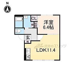 リフレッシュ近江 1階1LDKの間取り