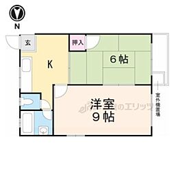 唐崎グリーンハイツ 1階2Kの間取り