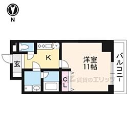 JR東海道・山陽本線 大津駅 徒歩13分の賃貸マンション 7階1Kの間取り