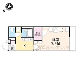 近江鉄道多賀線 高宮駅 徒歩6分の賃貸アパート 2階1Kの間取り