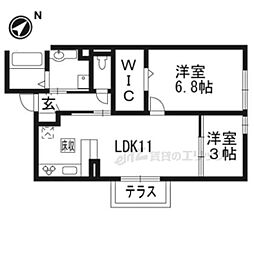 Ｂｏｎｈｅｕｒ草津 1階2LDKの間取り