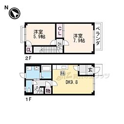 開の里3 2LDKの間取図画像