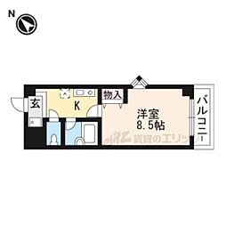 JR東海道・山陽本線 南草津駅 徒歩29分の賃貸マンション 7階1Kの間取り